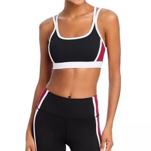 Aqua Color Block Sports Bra